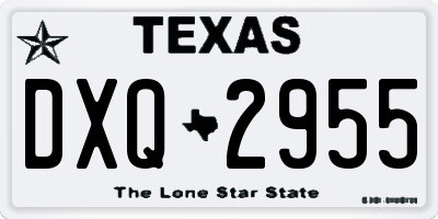 TX license plate DXQ2955