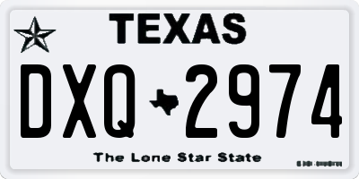 TX license plate DXQ2974