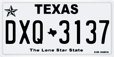 TX license plate DXQ3137