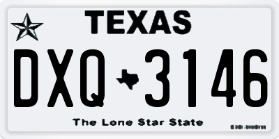 TX license plate DXQ3146