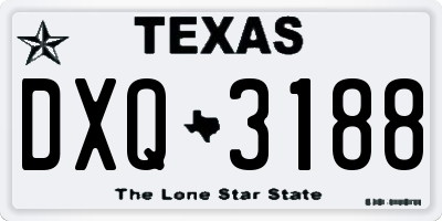 TX license plate DXQ3188