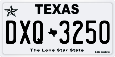 TX license plate DXQ3250