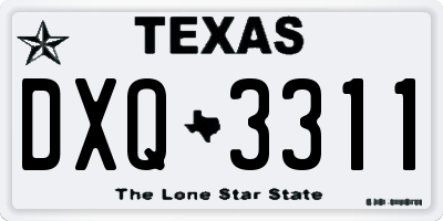TX license plate DXQ3311