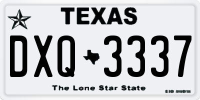 TX license plate DXQ3337