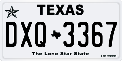 TX license plate DXQ3367