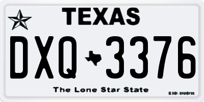 TX license plate DXQ3376