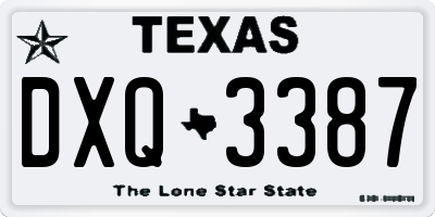 TX license plate DXQ3387