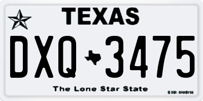 TX license plate DXQ3475