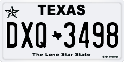 TX license plate DXQ3498
