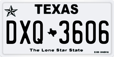 TX license plate DXQ3606