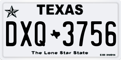 TX license plate DXQ3756