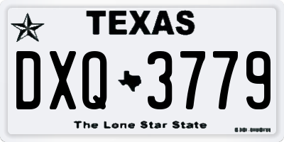 TX license plate DXQ3779