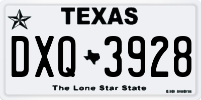 TX license plate DXQ3928