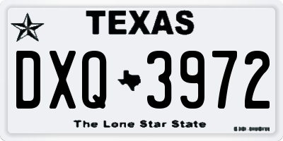TX license plate DXQ3972
