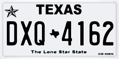 TX license plate DXQ4162