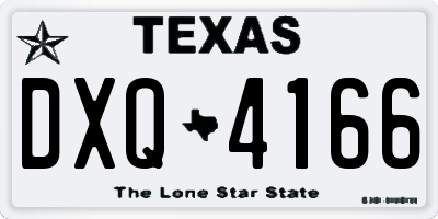 TX license plate DXQ4166