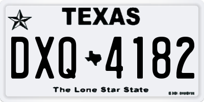 TX license plate DXQ4182