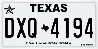 TX license plate DXQ4194