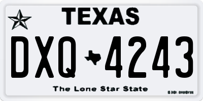 TX license plate DXQ4243