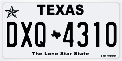 TX license plate DXQ4310