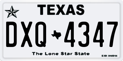 TX license plate DXQ4347