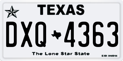 TX license plate DXQ4363