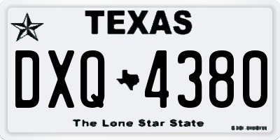 TX license plate DXQ4380