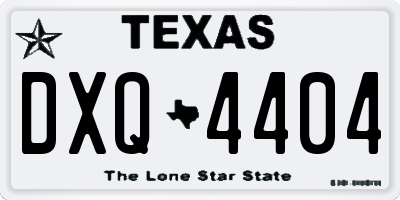 TX license plate DXQ4404