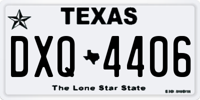 TX license plate DXQ4406