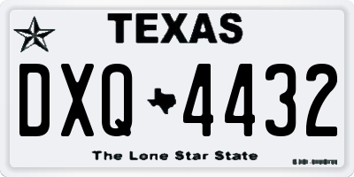 TX license plate DXQ4432