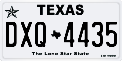 TX license plate DXQ4435