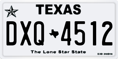 TX license plate DXQ4512