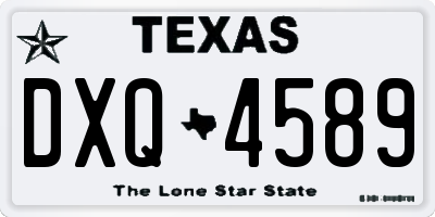 TX license plate DXQ4589
