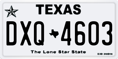 TX license plate DXQ4603