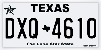 TX license plate DXQ4610