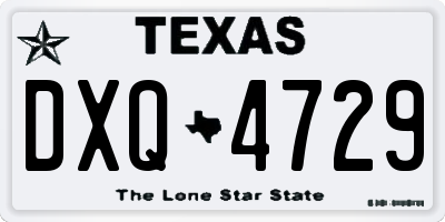 TX license plate DXQ4729