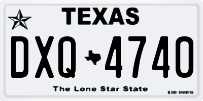 TX license plate DXQ4740