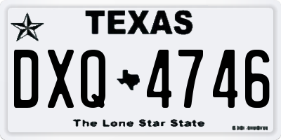 TX license plate DXQ4746