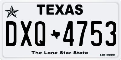 TX license plate DXQ4753