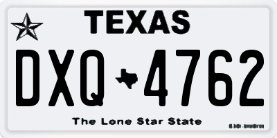 TX license plate DXQ4762