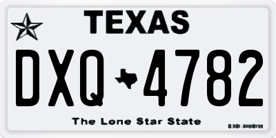 TX license plate DXQ4782