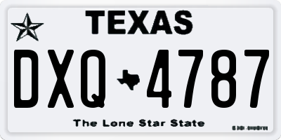 TX license plate DXQ4787