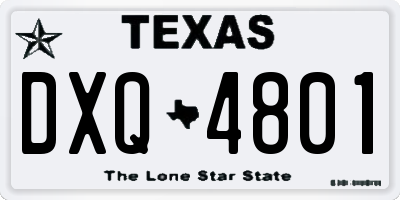 TX license plate DXQ4801