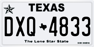 TX license plate DXQ4833