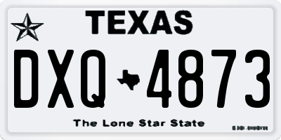 TX license plate DXQ4873