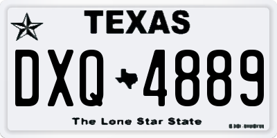TX license plate DXQ4889