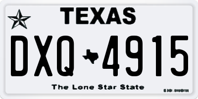 TX license plate DXQ4915
