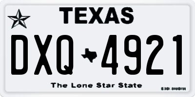 TX license plate DXQ4921