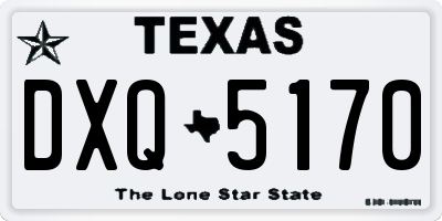 TX license plate DXQ5170