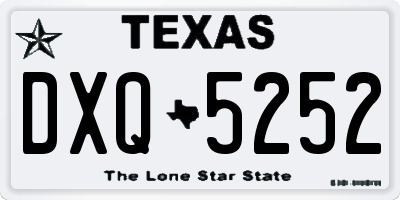 TX license plate DXQ5252
